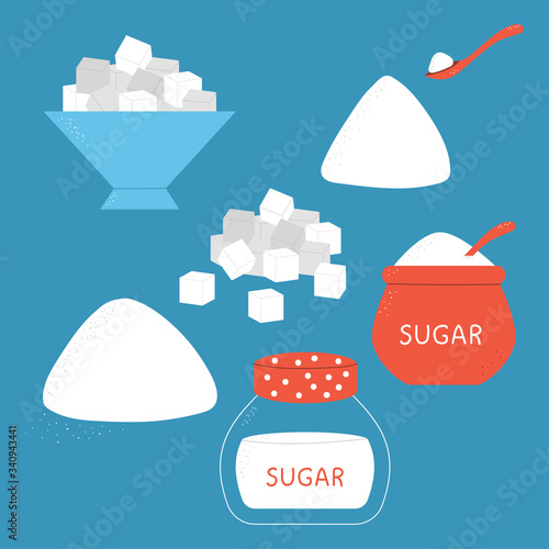 Sugar vector set isolated on background.