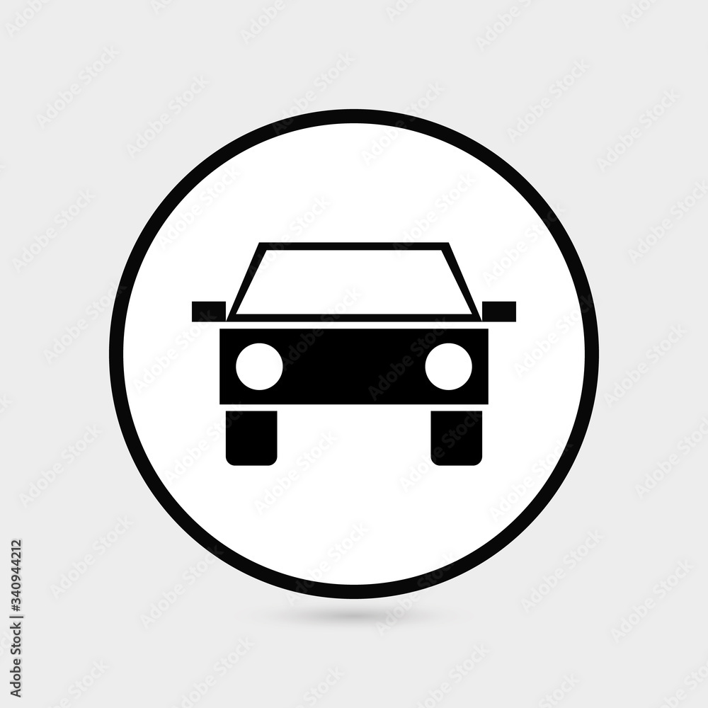 Car icon.car icon vector on gray background. Vector illustration