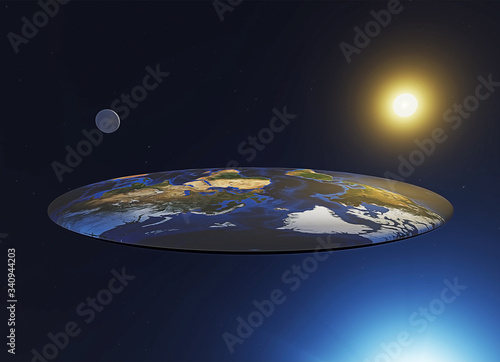 Flat earth view, myths and legends. Discworld, a parallel universe
