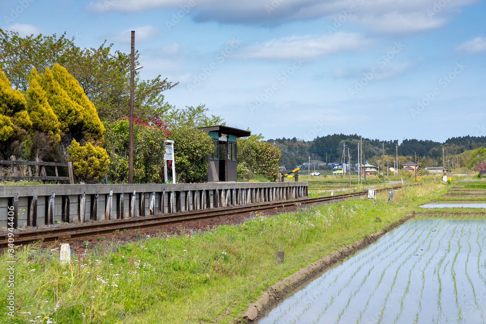 上総川間駅付近の小湊鐵道　千葉県市原市　日本