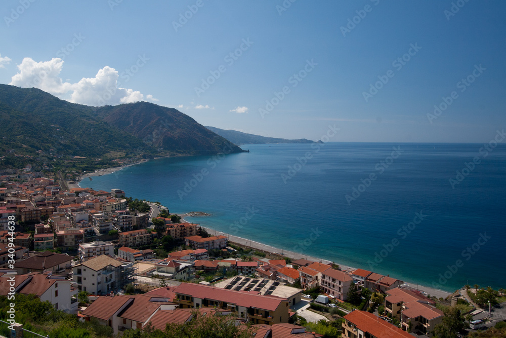 View on Porticello Bay, Sicily, Italy
