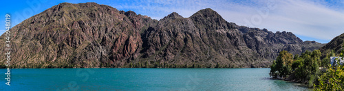 Panoramic picture of lake Reyunos, San Rafael, Mendoza, Argentina