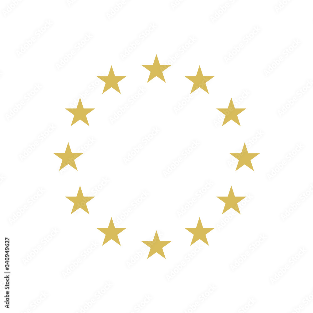 Circle of gold stars on a white background, vector Circle of gold stars on a white background, vector