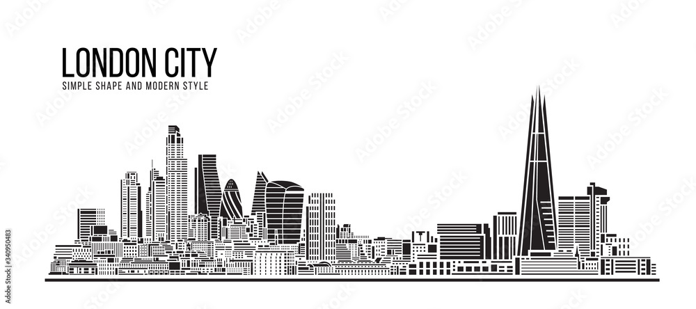 Cityscape Building Abstract Simple shape and modern style art Vector design - London city