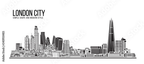 Cityscape Building Abstract Simple shape and modern style art Vector design - London city