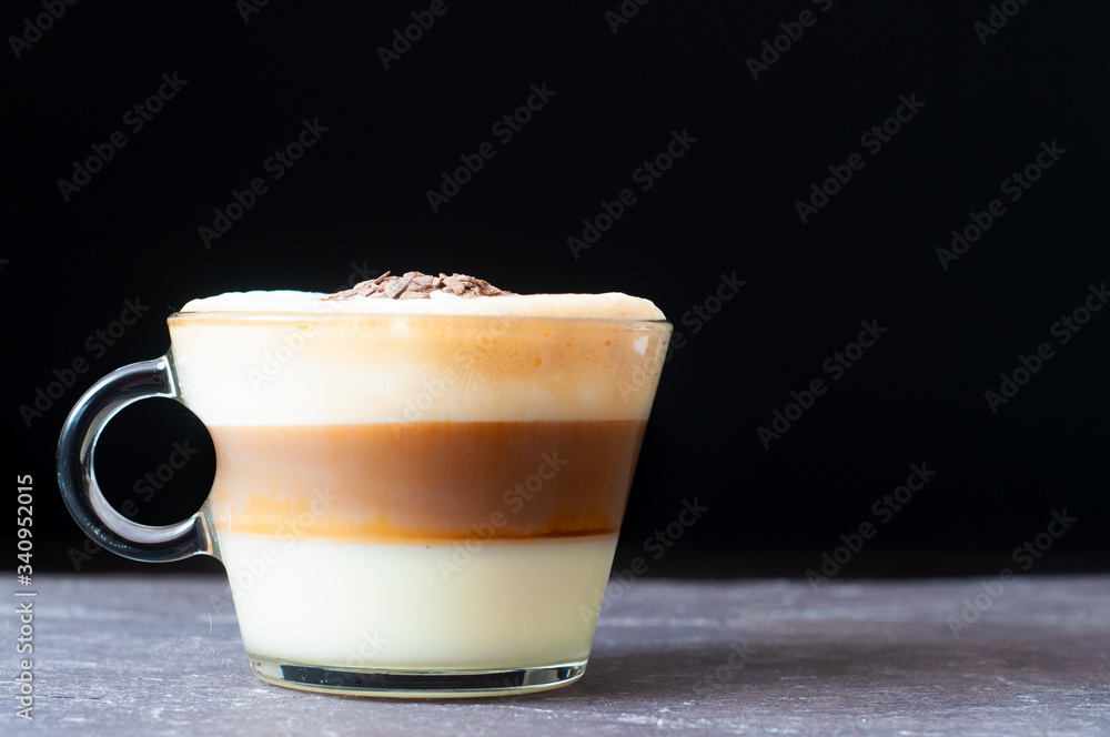 Freshly made Cuban Coffee with layers of condensed milk, fresh espresso