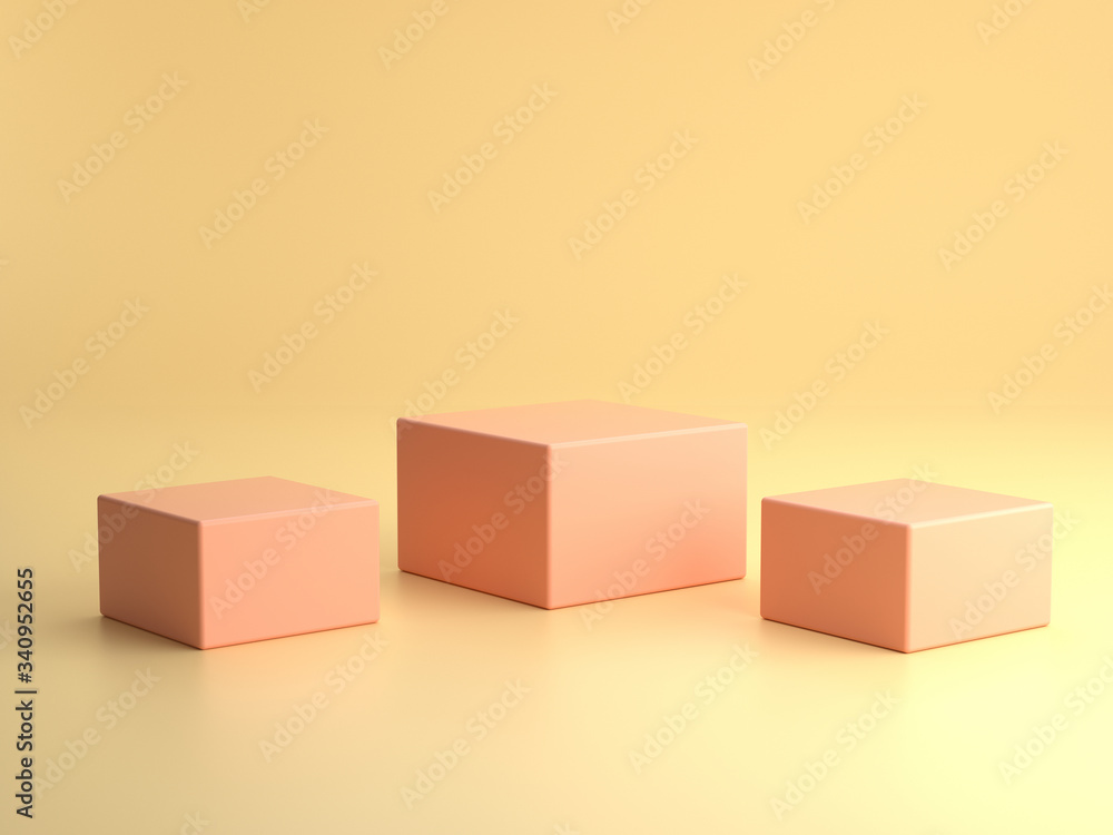 Obraz premium 3d render ofbackground with a pedestal and a showcase, abstract minimal concept, blank space, simple clean design, minimalist mockup