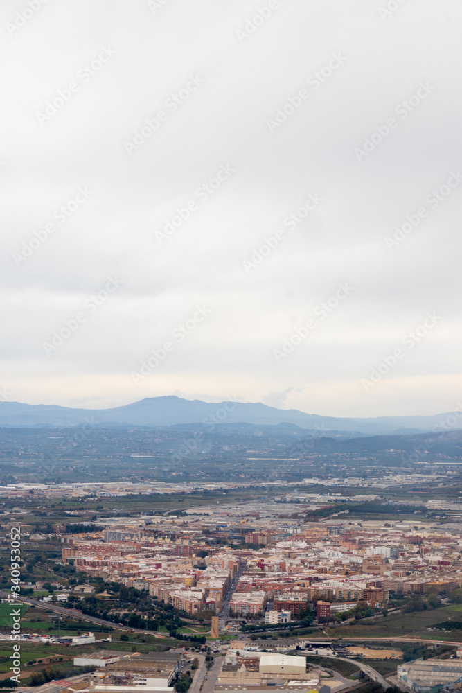 Obraz premium Aerial view of the old town in City of Arts Valencia, Spain