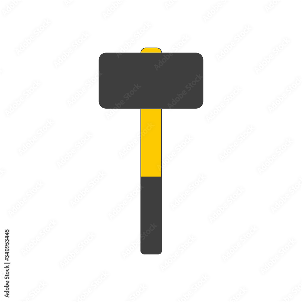 Hammer icon. Single flat icon isolated on white background. vector illustration.