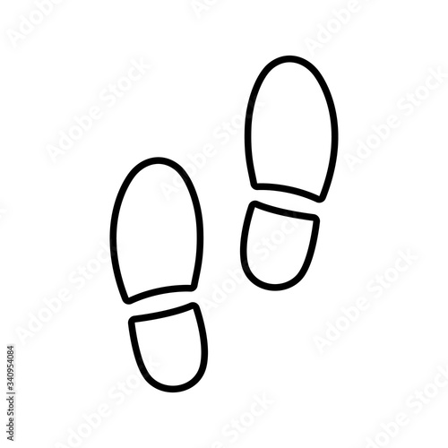 Shoe print icon. Vector illustration foot symbol on white background.