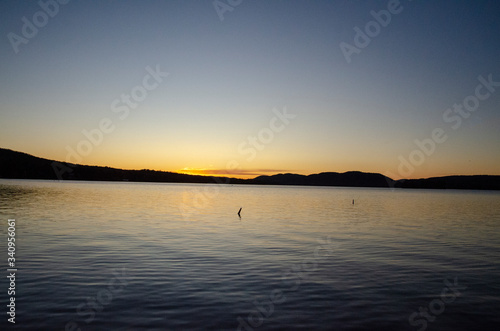 sunset over the lake