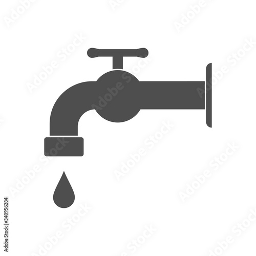 Tap water vector illustration, Hygiene solid design icon.