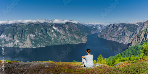 Ausblick auf den Aurlandsfjord vom Aurlandsfjellet