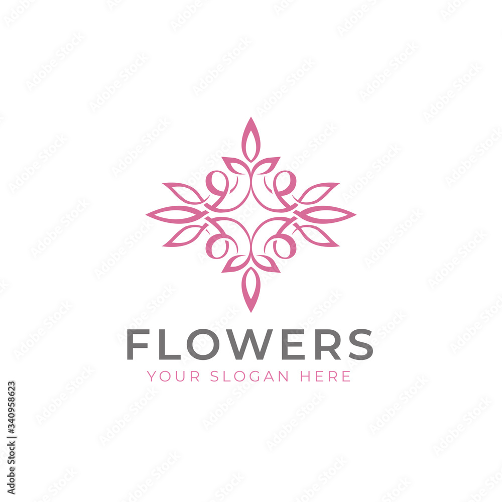 abstract flower ornamet logo design abstract flower ornamet logo design