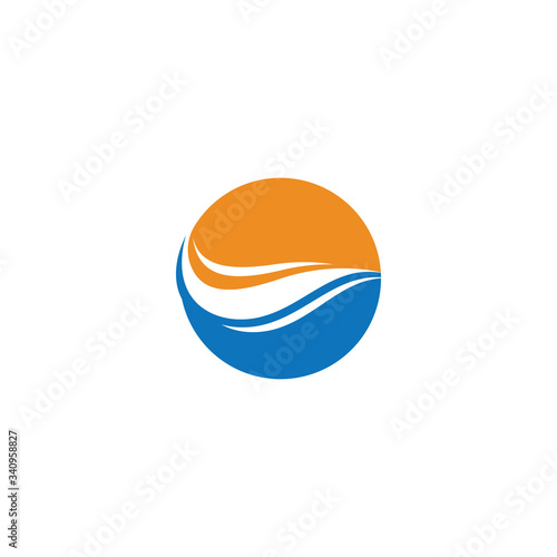 Water wave logo icon illustration