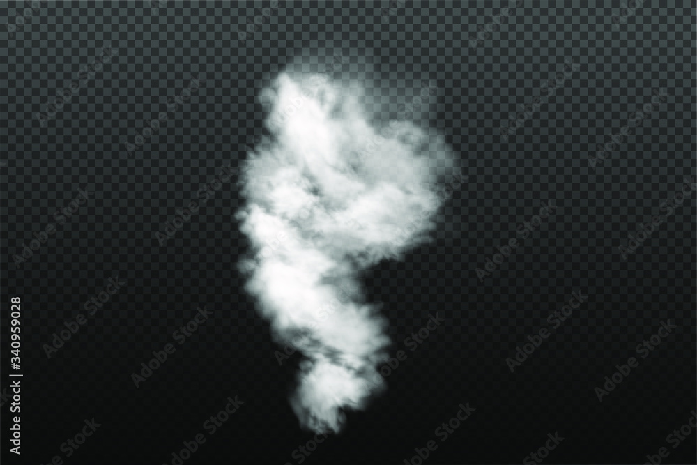 White cloudiness ,fog or smoke on dark checkered background.Cloudy sky or smog over the city.Vector illustration.