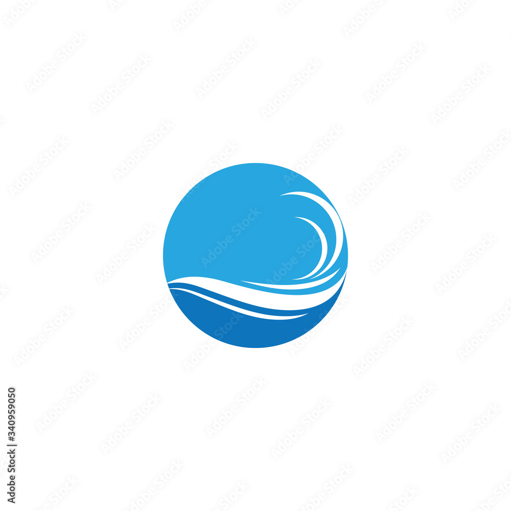 Water wave logo icon illustration