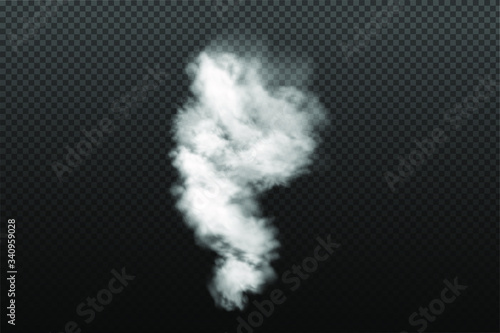 White cloudiness ,fog or smoke on dark checkered background.Cloudy sky or smog over the city.Vector illustration.