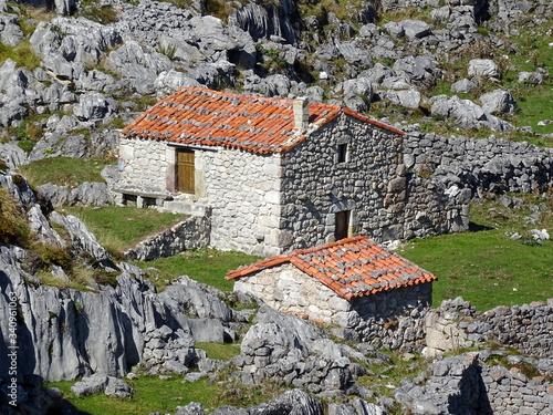 Small farm buildings in the Picos de Europa photo