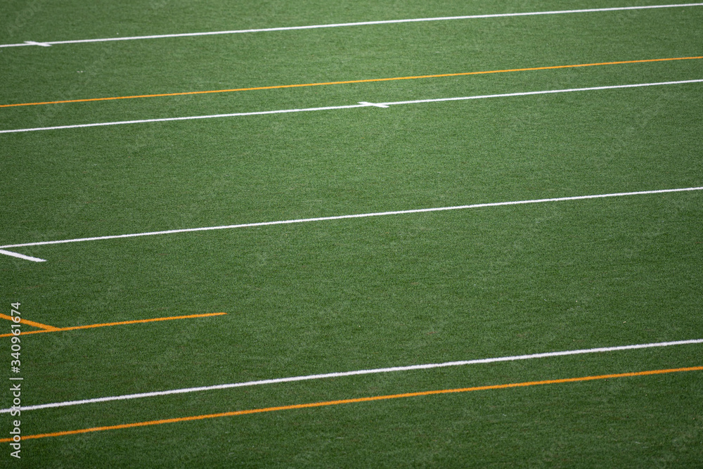 American Football and Rugby Field close-up.