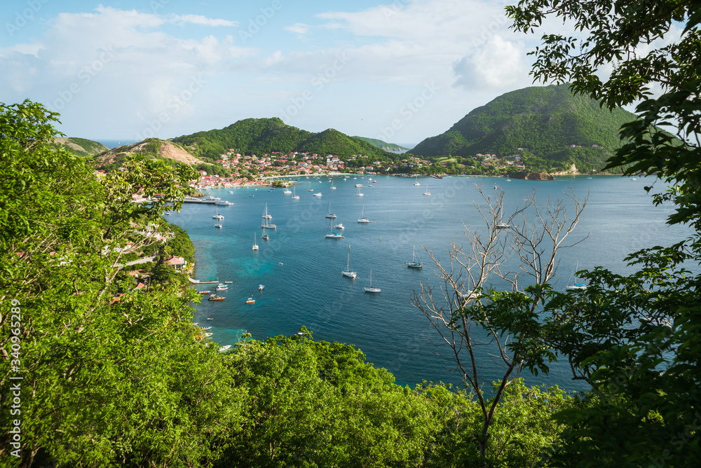 Beautiful view of the Caribbean Bay - Baie des Saintes in Guadeloupe