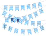 Oktoberfest party flags garlands with checkered pattern.