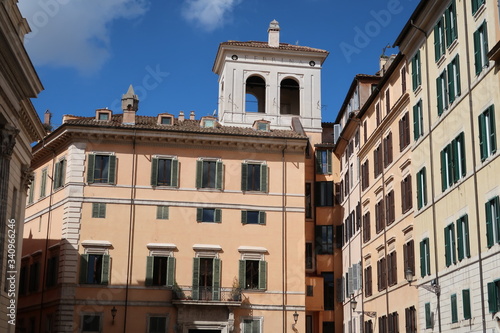 Colourful buildings in Rome, Italy.