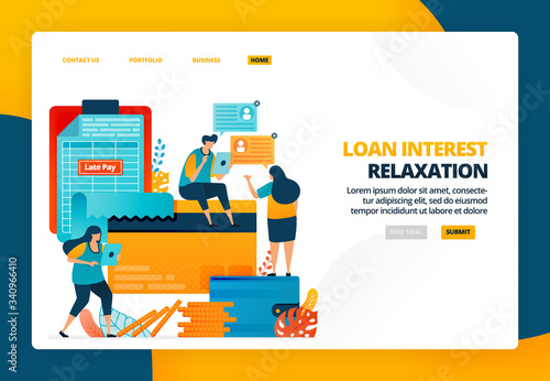 Cartoon illustration of credit card installments warning. Late payment of banks for loans and debt. Fines and penalties from banks. Vector design for landing page website web banner mobile apps poster