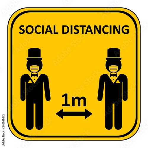 Illustration of social distancing.
