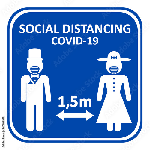Illustration of social distancing.