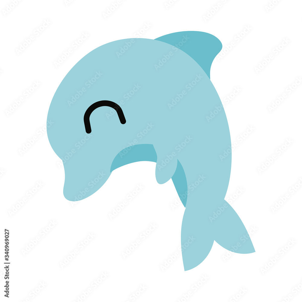 Obraz premium cute dolphin sea life animal flat style