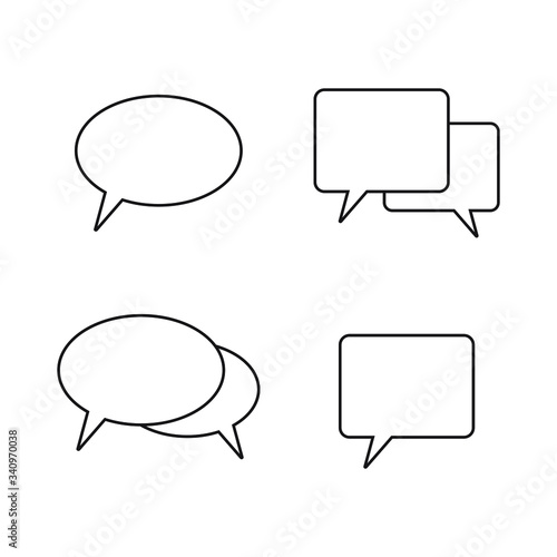 Speech bubble, speech balloon, chat bubble line art vector icon for apps and websites