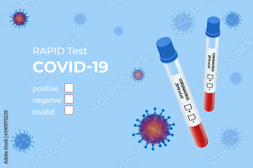 Medical COVID-19 blood express test. Coronavirus rapid test.