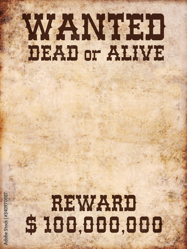 Poster Wanted dead or alive photo