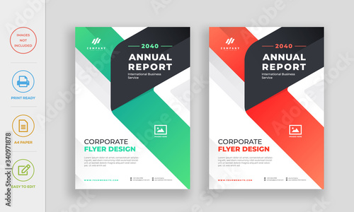 Modern clean corporate annual report flyer design template