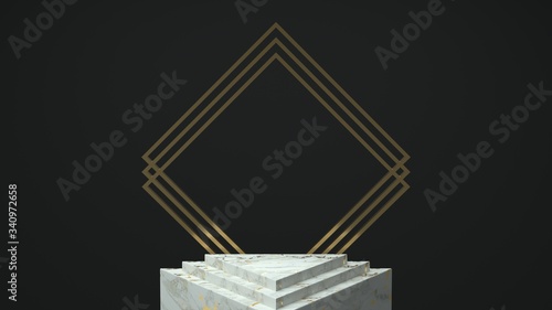 3d render ofbackground with a pedestal and a showcase, abstract minimal concept, blank space, simple clean design, minimalist mockup