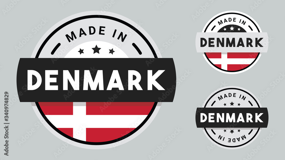 Made in Denmark collection with Denmark flag symbol.