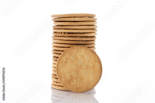 cracker pile isolated in white background photo