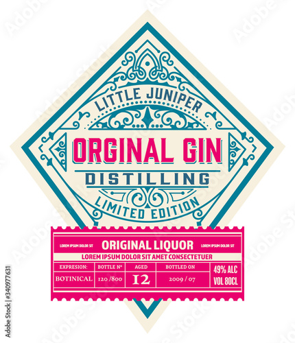 Vintage Liquor Label. Vector layered