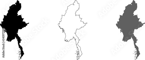 Myanmar design vector map