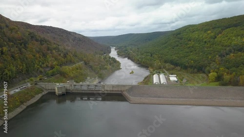 Aerial of Kinzua Dam, Pennsylvania, 4k photo