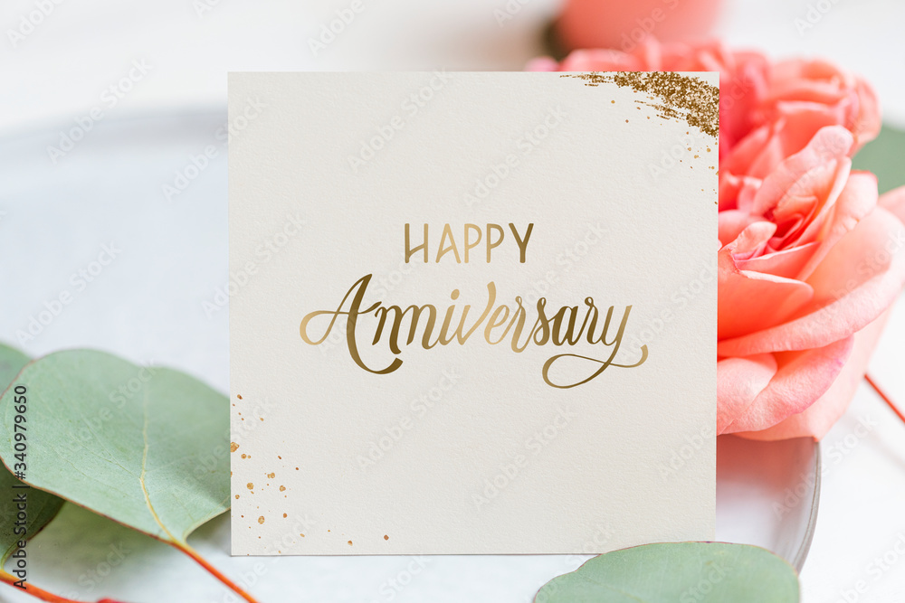 Happy anniversary card Stock Photo | Adobe Stock