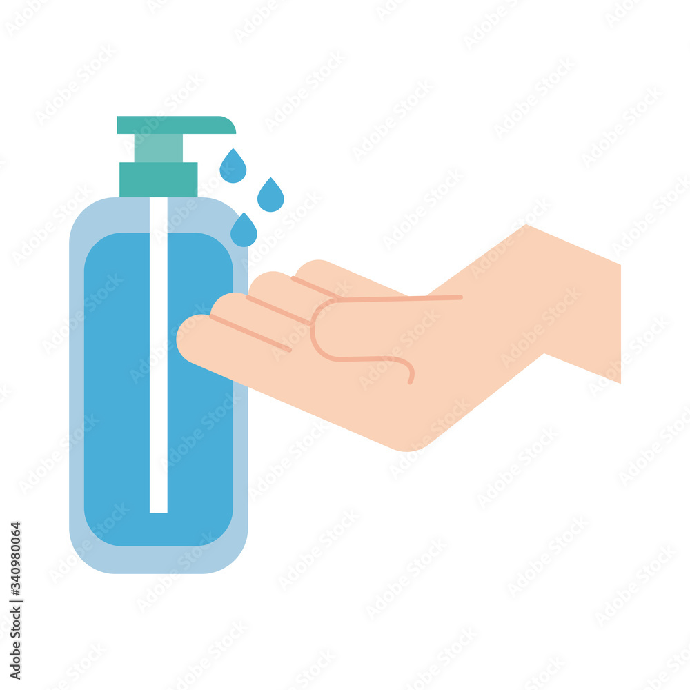 hands with antibacterial soap flat style hands with antibacterial soap flat style