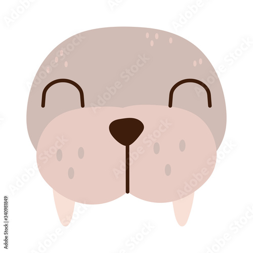 cute sea lion animal flat style