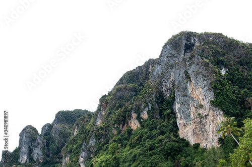 Limestone mountain range of natural geological on background