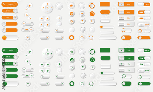 Pastille Boutons icones divers vert et orange
