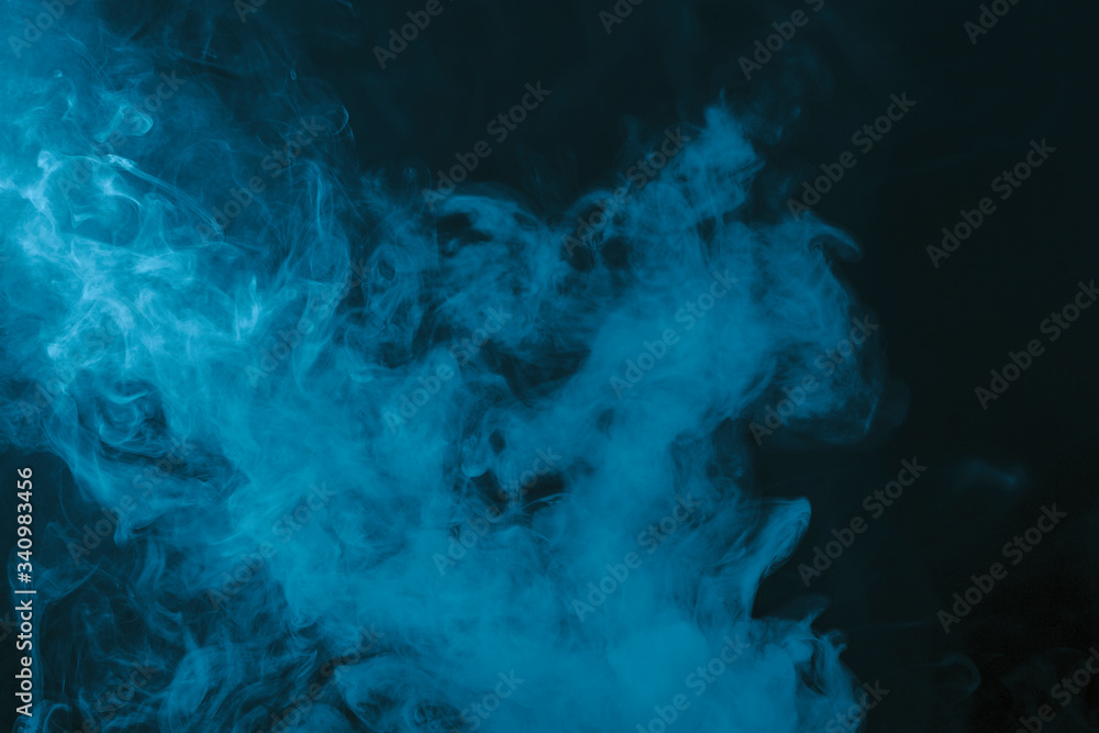 Smoke. Cloud of vapor. Dark blue background