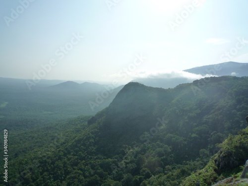 mountain landscape with fog