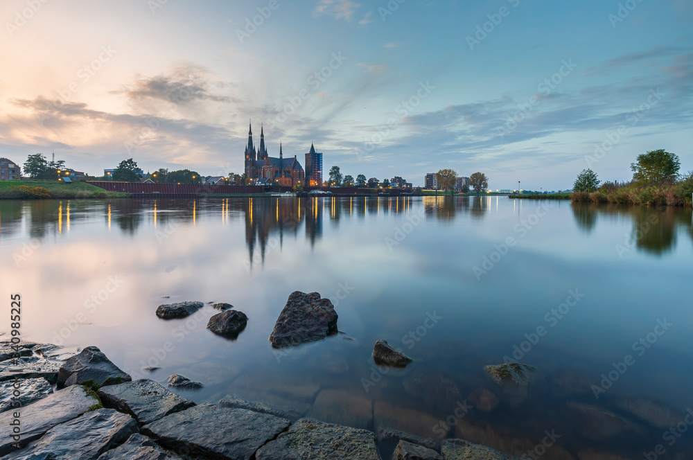 Beautiful sunset at Land van Cuijk, small village at the Meuse river, the Netherlands HDR Beautiful sunset at Land van Cuijk, small village at the Meuse river, the Netherlands HDR