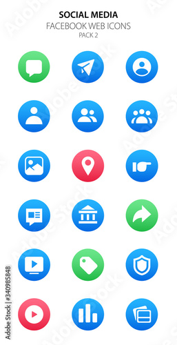 Facebook web icons - Pack 2 - 18 items